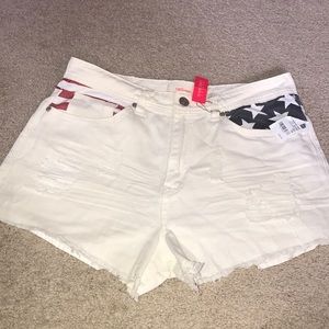 NWT white jean shorts